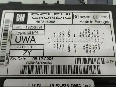 Pezzo di ricambio per auto di seconda mano Modulo Elettronico per OPEL CORSA D CORSA D Riferimenti OEM IAM 13252891  