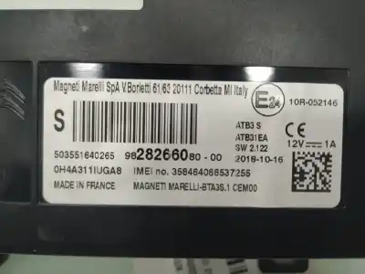 Pezzo di ricambio per auto di seconda mano  per CITROEN C4 GRAND PICASSO  Riferimenti OEM IAM 9828266080   Pezzo di ricambio per auto di seconda mano  per CITROEN C4 GRAND PICASSO  Riferimenti OEM IAM 9828266080