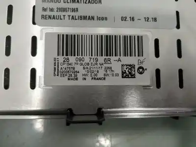 Peça sobressalente para automóvel em segunda mão comando de sofagem (chauffage / ar condicionado) por renault talisman icon referências oem iam 280907196r  