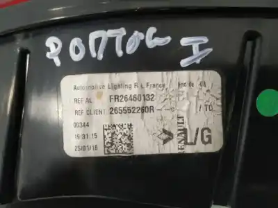 Second-hand car spare part left tailgate light for renault talisman icon oem iam references 265552260r  