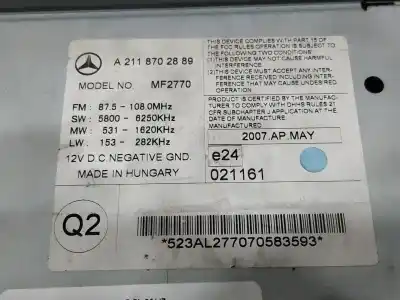 Second-hand car spare part audio system / radio cd for mercedes-benz clase e w211 berlina e 220 cdi 211.008 oem iam references a2118702889  