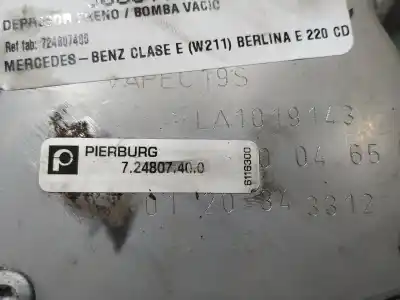 Pezzo di ricambio per auto di seconda mano depressore freni / pompa del vuoto per mercedes-benz clase e w211 berlina e 220 cdi 211.008 riferimenti oem iam 724807400  