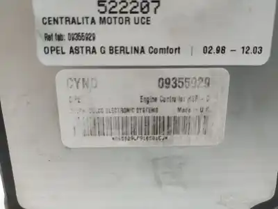 Second-hand car spare part Ecu Engine Control for OPEL ASTRA G BERLINA 1.6 16V OEM IAM references 09355929  