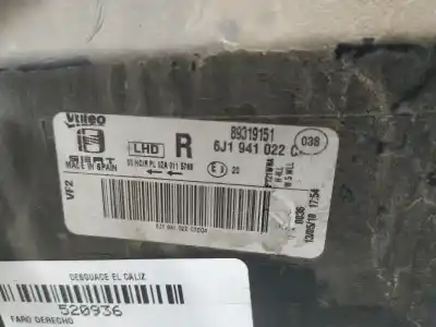 Автозапчастина б/у права фа для seat ibiza iii (6l1) 1.4 tdi посилання на oem iam 6j1941022c  