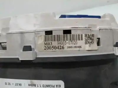 Second-hand car spare part dashboard for kia picanto (ba) 1.1 gasolina 2005 5p oem iam references 9400307020  
