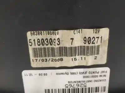 Peça sobressalente para automóvel em segunda mão quadrante por fiat punto (evo) (199) dynamic referências oem iam 503001106000  