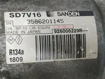 Peça sobressalente para automóvel em segunda mão compressor de ar condicionado a/a a/c por dacia duster ambiance 4x2 referências oem iam 926006229r  