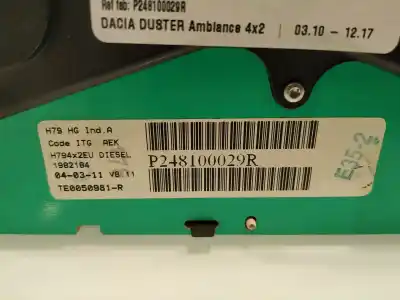 Peça sobressalente para automóvel em segunda mão quadrante por dacia duster ambiance 4x2 referências oem iam p248100029r  