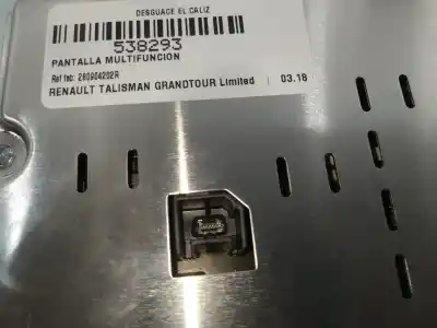 Second-hand car spare part multifunction display for renault talisman grandtour limited oem iam references 280904202r  