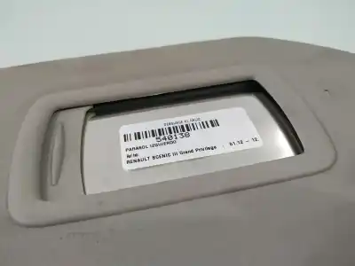 Second-hand car spare part left sunshade for renault scenic iii grand privilege oem iam references   