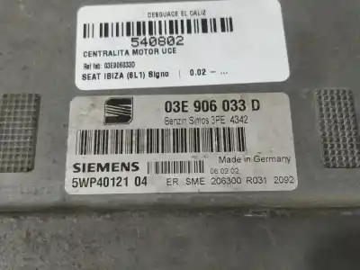 Second-hand car spare part ecu engine control for seat ibiza iii (6l1) 1.2 oem iam references 03e906033d