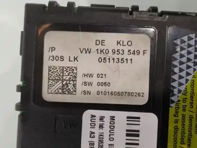 Second-hand car spare part electronic module for audi a3 (8p) 2.0 tdi ambiente oem iam references 1k0953549f  