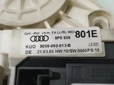 Second-hand car spare part left front window motor for audi a3 (8p) 2.0 tdi ambiente oem iam references 8p0959801e  