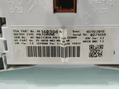 Peça sobressalente para automóvel em segunda mão quadrante por peugeot 508 access referências oem iam 9814039880  