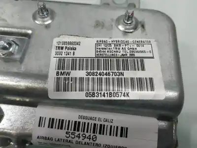 Peça sobressalente para automóvel em segunda mão airbag frontal lado esquerdo por bmw serie 7 e65 e66 730d referências oem iam 30824046703n  