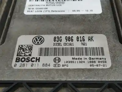 Second-hand car spare part ecu engine control for seat leon 1p1 reference oem iam references 03g906016ak  
