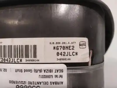 Peça sobressalente para automóvel em segunda mão airbag dianteiro esquerdo por seat ibiza (6j5) reference referências oem iam 6j0880201k  