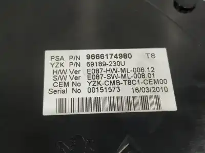 Peça sobressalente para automóvel em segunda mão quadrante por peugeot 3008 confort referências oem iam 9666174980  