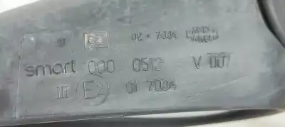 Peça sobressalente para automóvel em segunda mão espelho retrovisor direito por smart coupe 0.6 turbo cat referências oem iam 0000512v0070000  
