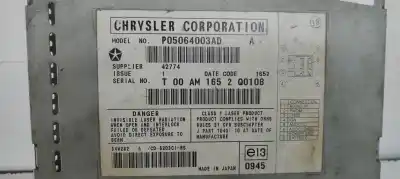 Second-hand car spare part audio system / radio cd for chrysler voyager (rg) 2.8 crd lx oem iam references p05064003ad  