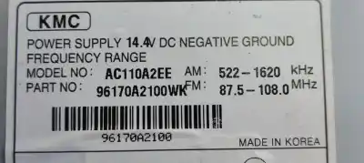 Second-hand car spare part audio system / radio cd for kia cee´d 1.6 crdi cat oem iam references 96170a2100wk  