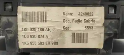 Peça sobressalente para automóvel em segunda mão quadrante por volkswagen eos (1f7) 2.0 tdi referências oem iam 1k0035186ae  