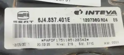 Second-hand car spare part driver left window regulator for seat ibiza sc (6j1) 1.4 16v tsi oem iam references 6j4837401e  