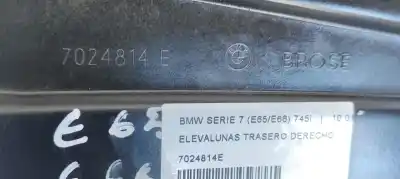 Second-hand car spare part rear right window regulator for bmw serie 7 (e65/e66) 745i oem iam references 7024814e  