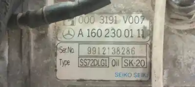 Second-hand car spare part air conditioning compressor for smart coupe limited / 1 oem iam references a1602300111  