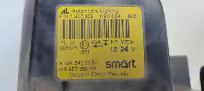 Second-hand car spare part right headlight for smart forfour 1.5 oem iam references 0301207202  