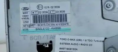 Автозапчасти б/у аудиосистема / радио cd за ford c-max (cb3) ghia ссылки oem iam 8m5t18c815da  
