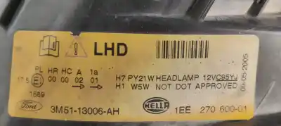 Pezzo di ricambio per auto di seconda mano faro anteriore sinistro per ford focus c-max (cap) 1.6 tdci cat riferimenti oem iam 3m5113006ah  