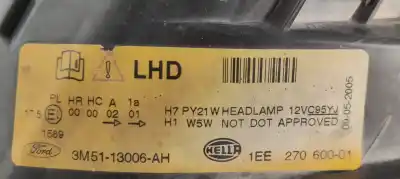 Second-hand car spare part left headlight for ford focus c-max (cap) 1.6 tdci cat oem iam references 3m5113006ah  