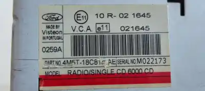 Автозапчасти б/у аудиосистема / радио cd за ford focus c-max (cap) ghia (d) ссылки oem iam 4m5t18c815ae  