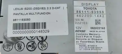 Автозапчастина б/у багатофункційний дисплей для lexus is200 (ds2/is2) 220d посилання на oem iam 8611153050  