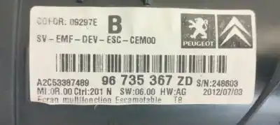 Second-hand car spare part multifunction display for peugeot 3008 active oem iam references 96735367zd  