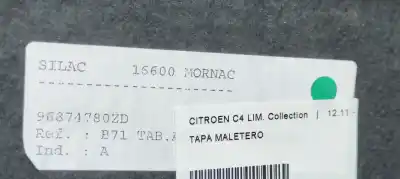 Second-hand car spare part trunk lid for citroen c4 lim. collection oem iam references   