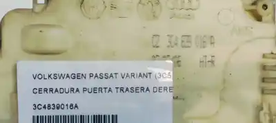 Second-hand car spare part rear right door lock for volkswagen passat variant (3c5) advance oem iam references 3c4839016a  
