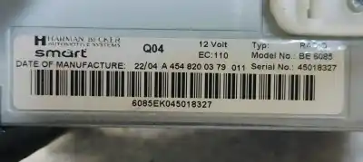Pezzo di ricambio per auto di seconda mano impianto audio / radio cd per smart forfour 1.1 cat riferimenti oem iam a4548200379  