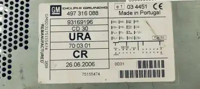 Peça sobressalente para automóvel em segunda mão sistema de áudio / rádio cd por opel corsa d cosmo referências oem iam 497316088  