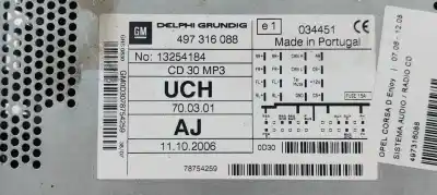 Автозапчастина б/у аудіо система / радіо cd для opel corsa d enjoy посилання на oem iam 497316088  