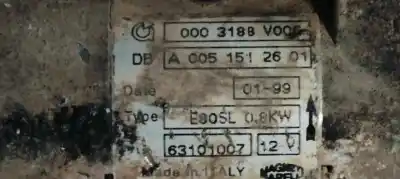 Peça sobressalente para automóvel em segunda mão motor de arranque por smart coupe 0.6i turbo 54 referências oem iam a0051512601  