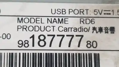 Second-hand car spare part audio system / radio cd for citroen jumpy iii autobús (v_) 1.5 bluehdi 100 oem iam references 9818777780  