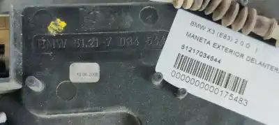 Автозапчасти б/у наружная рукоятка передняя справа за bmw x3 (e83) 2.0 16v diesel cat ссылки oem iam 51217034544  