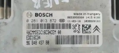 Second-hand car spare part ecu engine control for peugeot partner combispace (5f) 1.6 hdi 90 oem iam references 0281013872   Second-hand car spare part ecu engine control for peugeot partner combispace (5f) 1.6 hdi 90 oem iam references 0281013872