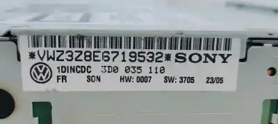 Pezzo di ricambio per auto di seconda mano impianto audio / radio cd per volkswagen phaeton (3d2/3d8) 3.0 v6 tdi dpf riferimenti oem iam 3d0035110   Pezzo di ricambio per auto di seconda mano impianto audio / radio cd per volkswagen phaeton (3d2/3d8) 3.0 v6 tdi dpf riferimenti oem iam 3d0035110