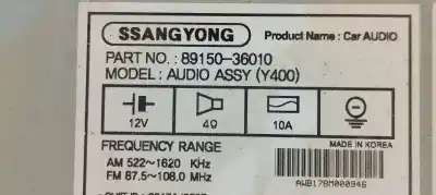 Автозапчасти б/у аудиосистема / радио cd за ssangyong rexton 2.2 xdi 180 fap ссылки oem iam 8915036010  