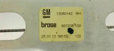 Second-hand car spare part rear right window regulator for opel zafira tourer 2.0 cdti cat oem iam references 13260142  