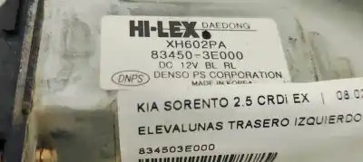 Peça sobressalente para automóvel em segunda mão elevador de vidros traseiro esquerdo por kia sorento 2.5 crdi ex referências oem iam 834503e000  
