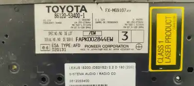 Peça sobressalente para automóvel em segunda mão sistema de áudio / rádio cd por lexus is200 (ds2/is2) 2.2 d-cat referências oem iam 8612053400  